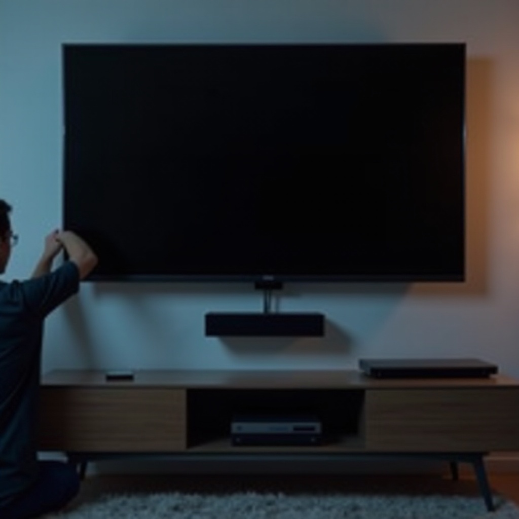 音がある黒いテレビ画面